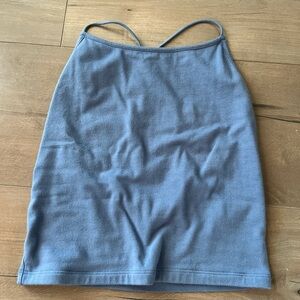 American Eagle Outfitters Blue Cross Strap Low Back Crop Top